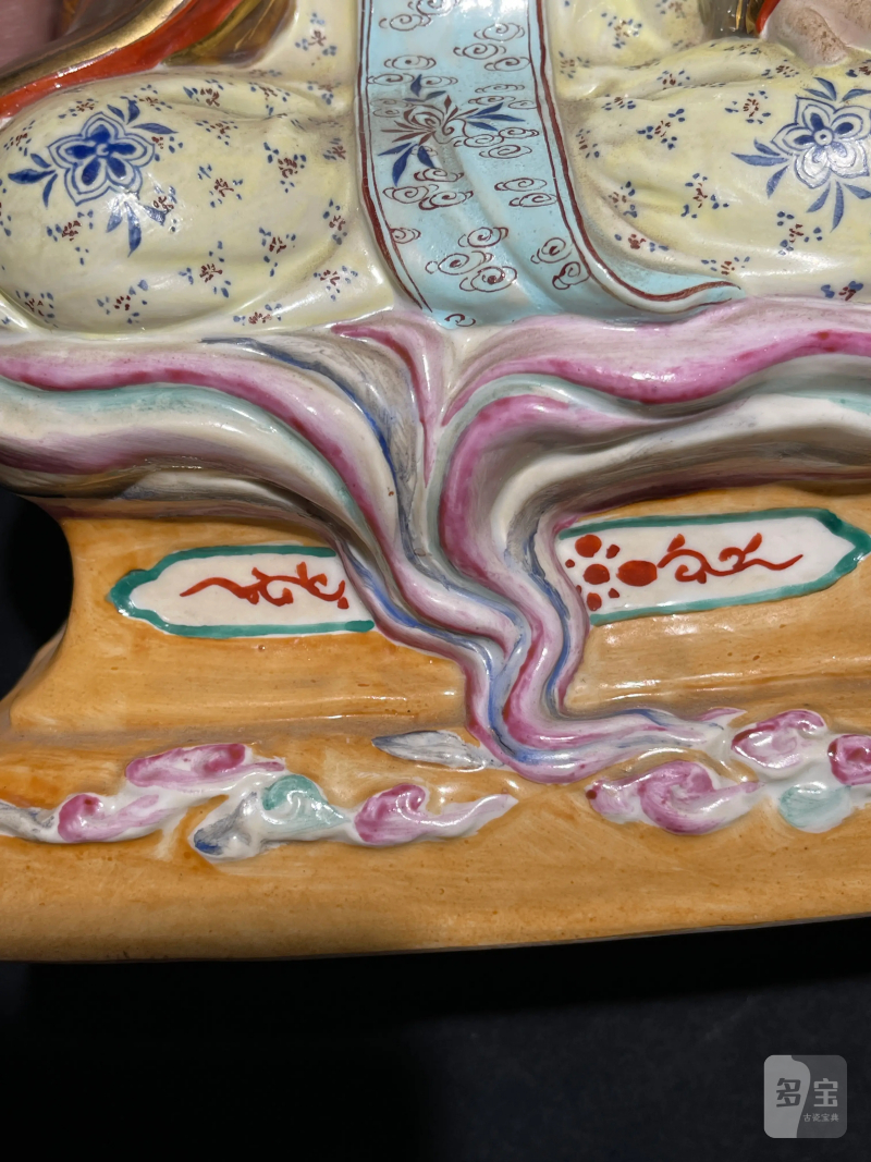 建国后 粉彩太上老君瓷塑 - 图5